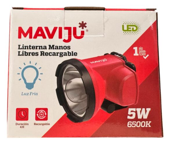 LINTERNA LED RECARGABLE MANOS LIBRES 5W 6500K - Imagen 2